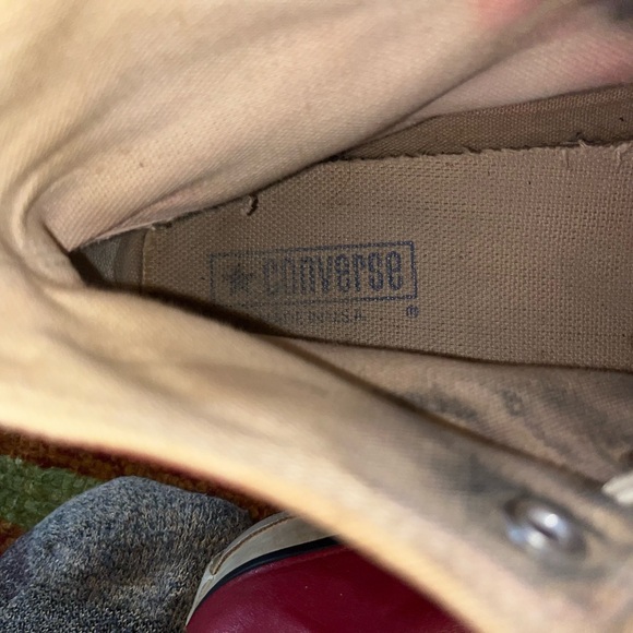 COPY - Vintage RED LEATHER, Converse All-Star Chuck Taylor, men 8 w 10 made in … - Picture 4 of 6